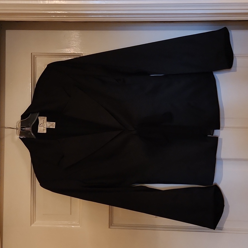 Js Signature Tuxedo Style Black Satin Jacket Size… - image 1